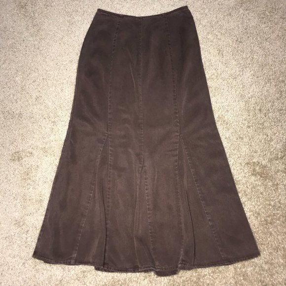 J. Jill Dresses & Skirts - J Jill Brown Godet Long Maxi Skirt Size 0 Petite